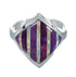 Authentic Sterling Silver Magenta Turquoise Opal Inlay Ring Size 5-1/4 RX60797